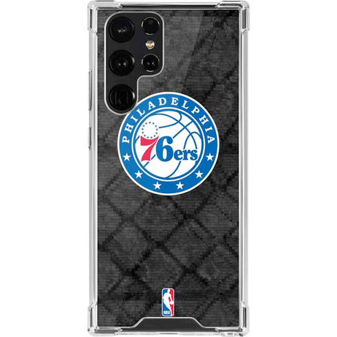 NBA Philadelphia 76ers Black Rust Galaxy S22 Ultra Clear Case