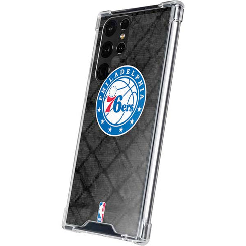 NBA Philadelphia 76ers Black Rust Galaxy S22 Ultra Clear Case