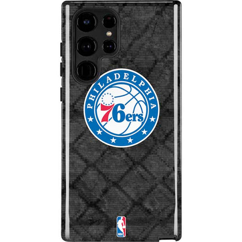 NBA Philadelphia 76ers Black Rust Galaxy S22 Ultra Pro Case