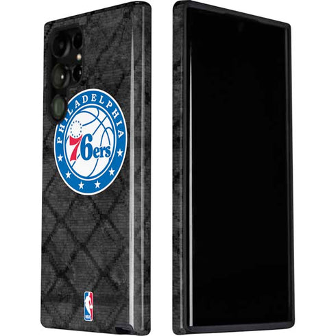 NBA Philadelphia 76ers Black Rust Galaxy S22 Ultra Pro Case