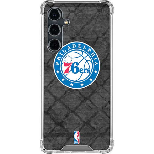 NBA Philadelphia 76ers Black Rust Galaxy S23 FE Clear Case