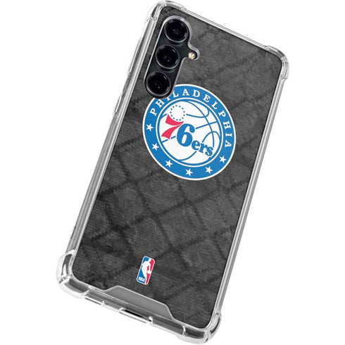 NBA Philadelphia 76ers Black Rust Galaxy S23 FE Clear Case