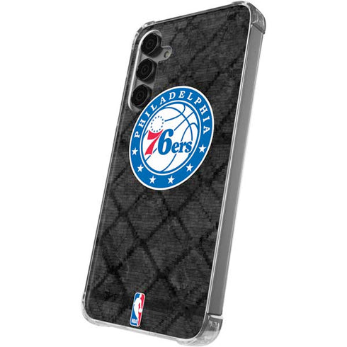 NBA Philadelphia 76ers Black Rust Galaxy S24 Plus Clear Case