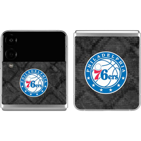 NBA Philadelphia 76ers Black Rust Galaxy Z Flip4 5G Skin