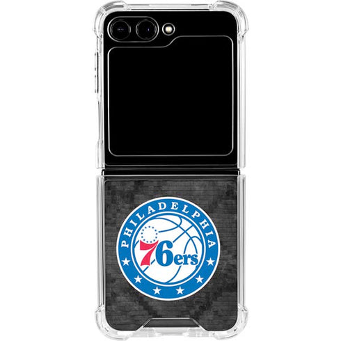 NBA Philadelphia 76ers Black Rust Galaxy Z Flip5 5G Clear Case