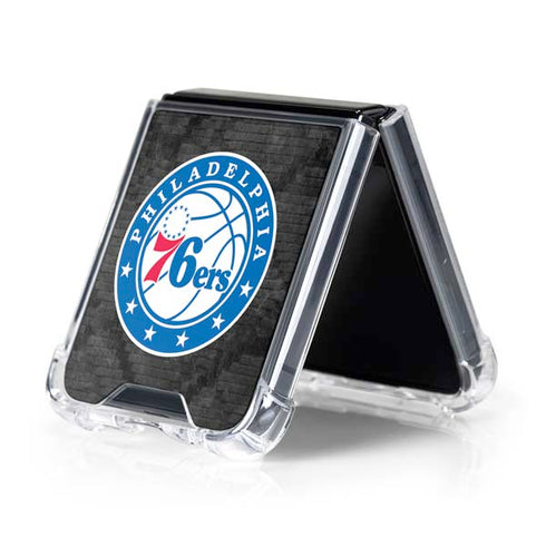 NBA Philadelphia 76ers Black Rust Galaxy Z Flip5 5G Clear Case