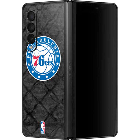 NBA Philadelphia 76ers Black Rust Galaxy Z Fold3 5G Skin