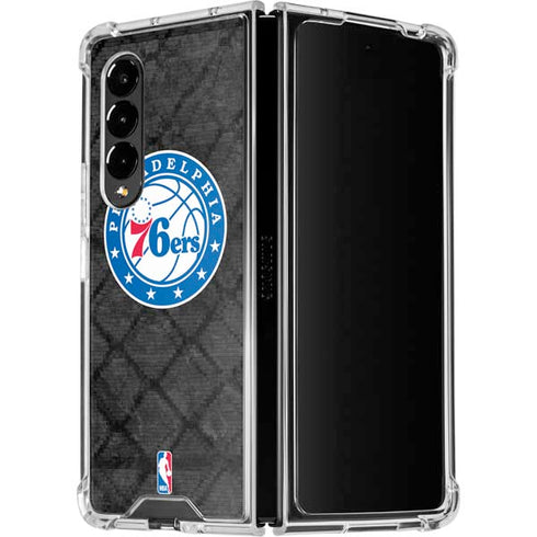 NBA Philadelphia 76ers Black Rust Galaxy Z Fold4 5G Clear Case