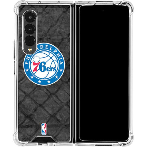 NBA Philadelphia 76ers Black Rust Galaxy Z Fold4 5G Clear Case
