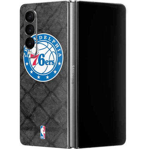 NBA Philadelphia 76ers Black Rust Galaxy Z Fold4 5G Skin