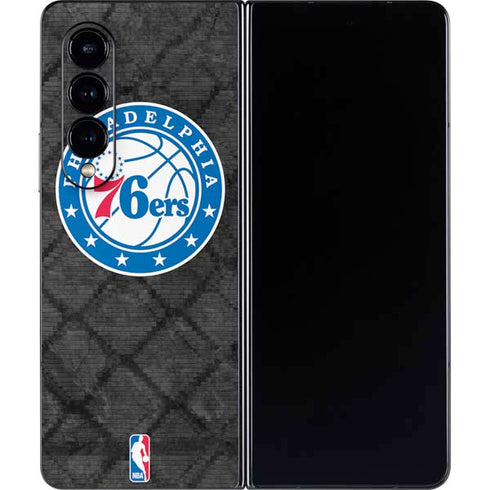 NBA Philadelphia 76ers Black Rust Galaxy Z Fold4 5G Skin