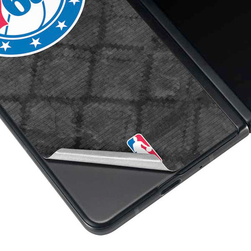 NBA Philadelphia 76ers Black Rust Galaxy Z Fold4 5G Skin