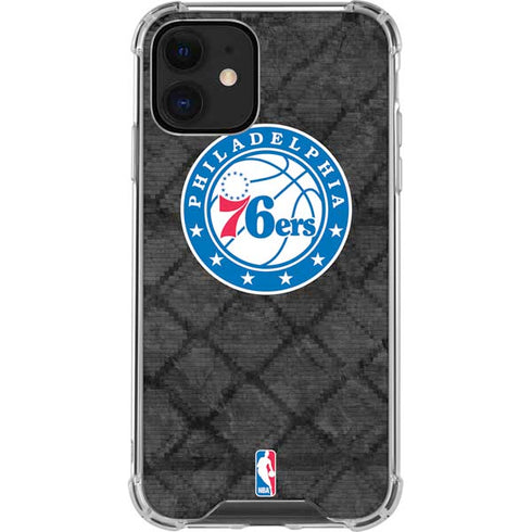 NBA Philadelphia 76ers Black Rust iPhone 12 Mini Clear Case