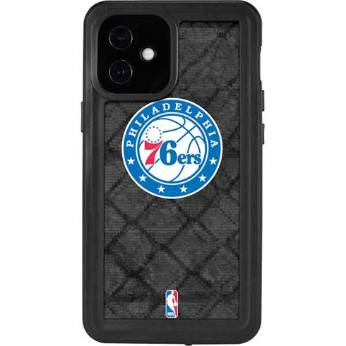 NBA Philadelphia 76ers Black Rust iPhone 12 Mini Waterproof Case