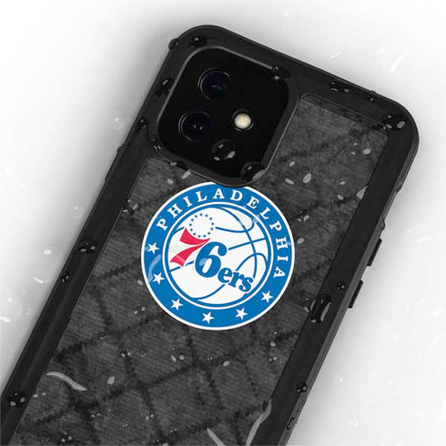 NBA Philadelphia 76ers Black Rust iPhone 12 Mini Waterproof Case