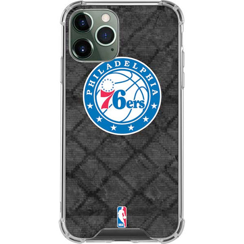 NBA Philadelphia 76ers Black Rust iPhone 12 Pro Clear Case