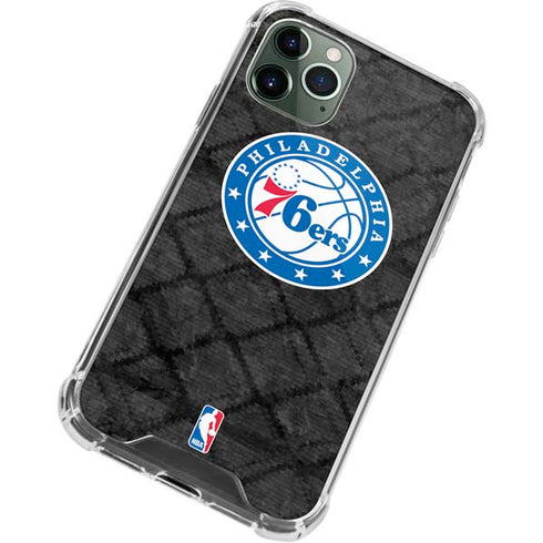 NBA Philadelphia 76ers Black Rust iPhone 12 Pro Max Clear Case
