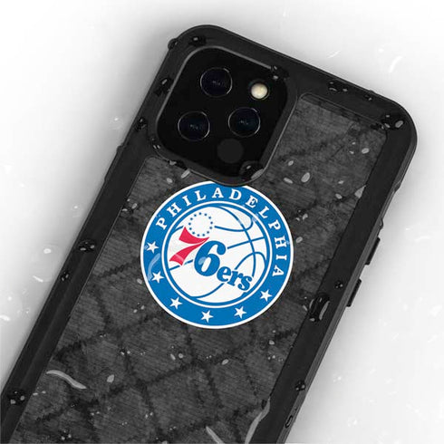 NBA Philadelphia 76ers Black Rust iPhone 12 Pro Waterproof Case