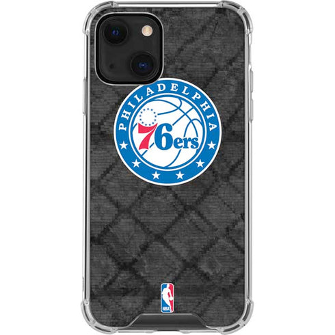 NBA Philadelphia 76ers Black Rust iPhone 13 Clear Case