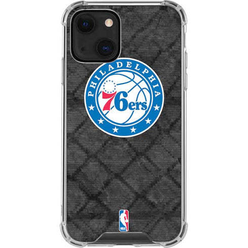 NBA Philadelphia 76ers Black Rust iPhone 13 Mini Clear Case