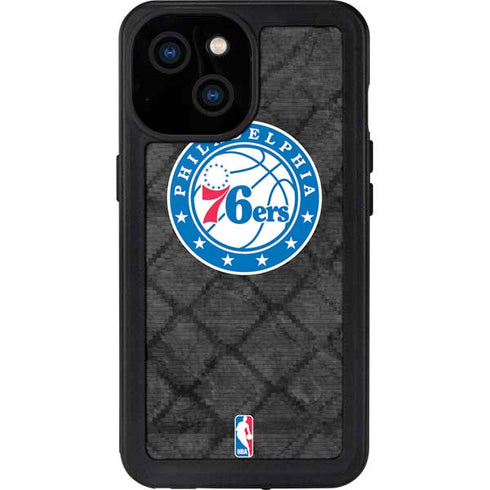 NBA Philadelphia 76ers Black Rust iPhone 13 Mini Waterproof Case