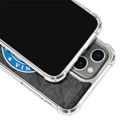 NBA Philadelphia 76ers Black Rust iPhone 13 Pro Clear Case