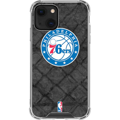 NBA Philadelphia 76ers Black Rust iPhone 14 Clear Case