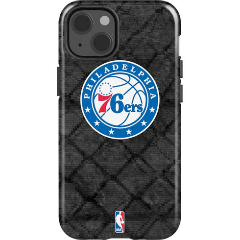 NBA Philadelphia 76ers Black Rust iPhone 15 Impact Case