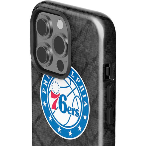 NBA Philadelphia 76ers Black Rust iPhone 14 Pro Impact Case