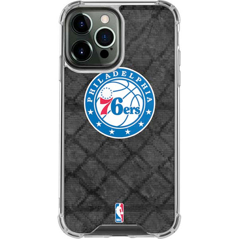 NBA Philadelphia 76ers Black Rust iPhone 14 Pro Max Clear Case