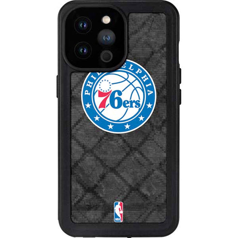 NBA Philadelphia 76ers Black Rust iPhone 14 Pro Max Waterproof Case