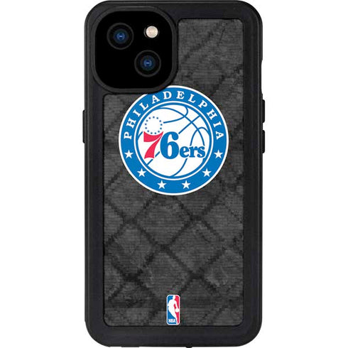 NBA Philadelphia 76ers Black Rust iPhone 15 Plus Waterproof Case