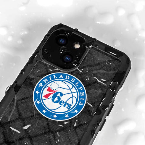 NBA Philadelphia 76ers Black Rust iPhone 15 Plus Waterproof Case