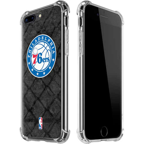 NBA Philadelphia 76ers Black Rust iPhone 7/8 Plus Clear Case
