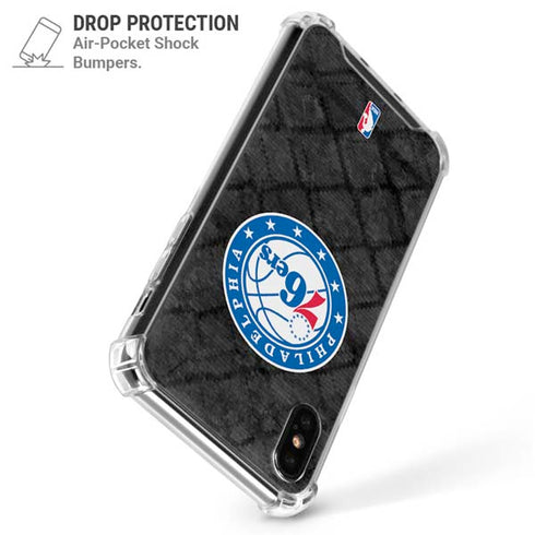NBA Philadelphia 76ers Black Rust iPhone XS Max Clear Case