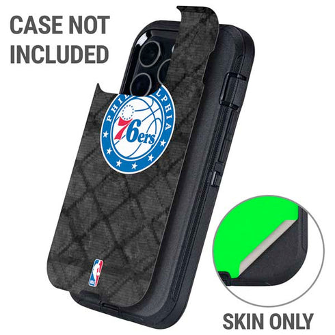 NBA Philadelphia 76ers Black Rust Otterbox Defender iPhone Skin