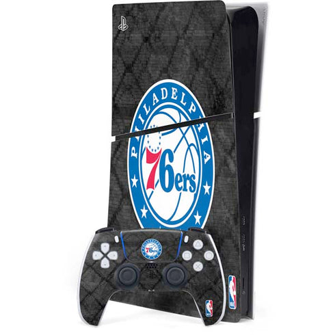 NBA Philadelphia 76ers Black Rust PS5 Slim Digital Edition Console Skin