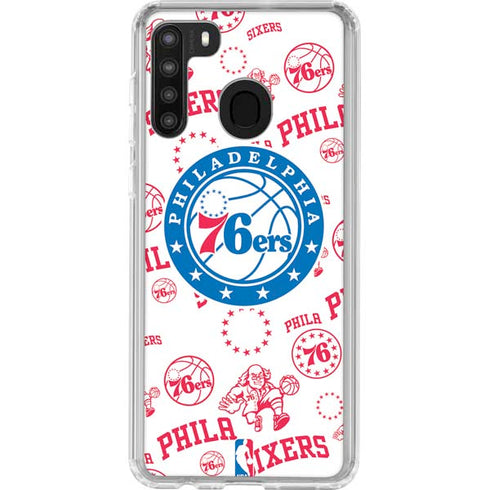 NBA Philadelphia 76ers Blast Galaxy A21 Clear Case