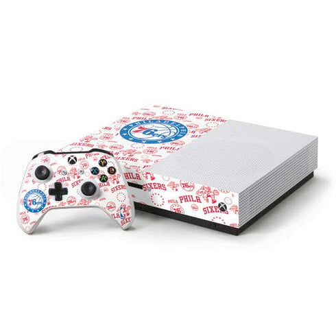 NBA Philadelphia 76ers Blast Xbox One S Console and Controller Bundle Skin