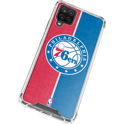 NBA Philadelphia 76ers Canvas Split Galaxy A12 Clear Case