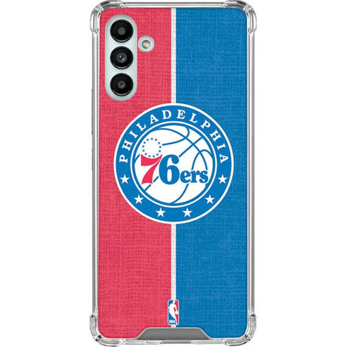 NBA Philadelphia 76ers Canvas Split Galaxy A13 5G Clear Case