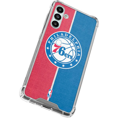 NBA Philadelphia 76ers Canvas Split Galaxy A13 5G Clear Case