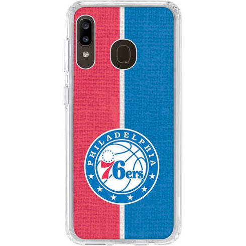 NBA Philadelphia 76ers Canvas Split Galaxy A20 Clear Case