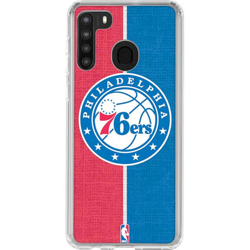 NBA Philadelphia 76ers Canvas Split Galaxy A21 Clear Case
