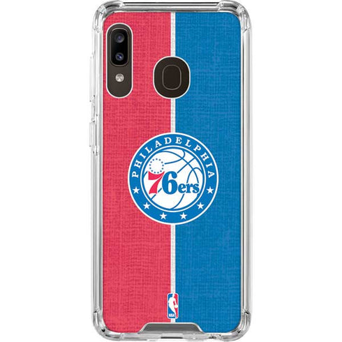 NBA Philadelphia 76ers Canvas Split Galaxy A30 Clear Case