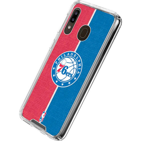 NBA Philadelphia 76ers Canvas Split Galaxy A30 Clear Case
