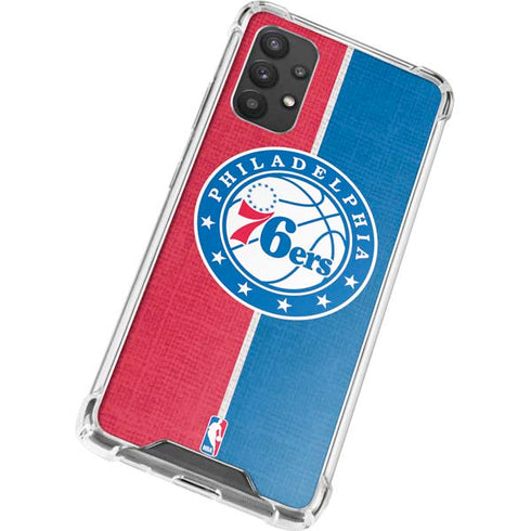NBA Philadelphia 76ers Canvas Split Galaxy A32 5G Clear Case