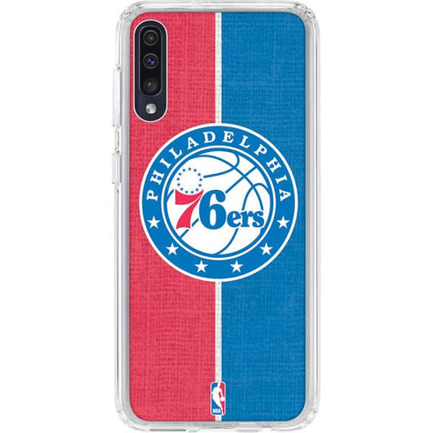 NBA Philadelphia 76ers Canvas Split Galaxy A50 Clear Case