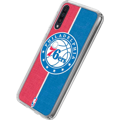 NBA Philadelphia 76ers Canvas Split Galaxy A50 Clear Case