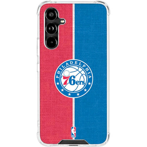 NBA Philadelphia 76ers Canvas Split Galaxy A54 5G Clear Case